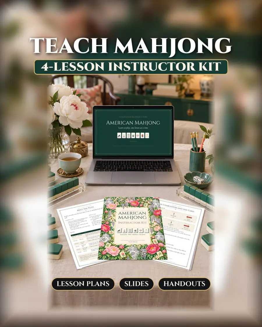 Mahjong Teaching Guide, American Mahjong Instructor Kit, Lesson Plans, Slides, Student Handouts, Class Forms, Printable